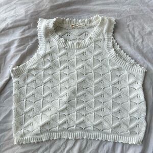 Marine Layer Ivory Knit Cropped Tank Size Extra Small